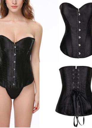 Шикарний якісний цупкий атласний корегуючий/моделюючий корсет на 12 кісточок