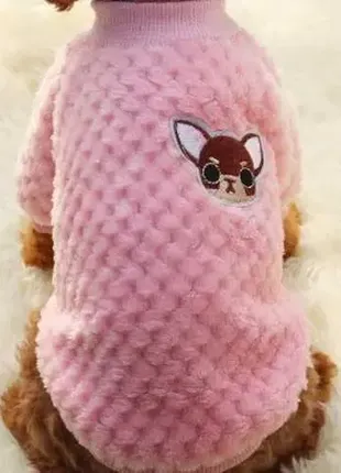 Рожевий м'який плюшевий светр для собак і кішок маленьких порід розмір s2 фото