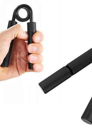Кистьовий еспандер easyfit hand grip pro 136 кг чорний (300 lb)2 фото