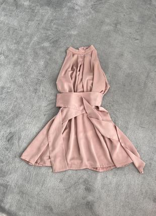 Легка коктейльна асиметрична сукня міні8 фото