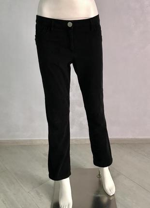 Черные теплые брюки джинсового кроя р 44-46