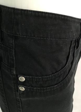Черные теплые брюки джинсового кроя р 44-464 фото