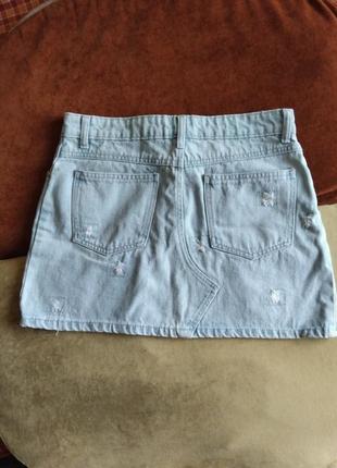 🦋 джинсова міні спідниця , юбка джинс коротка стильна , трендова 🦋2 фото