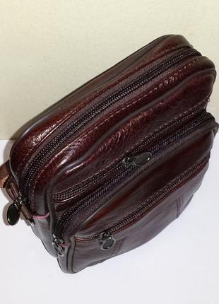 Мужская сумка из натуральной кожи 19x15x7см (арт.950)3 фото