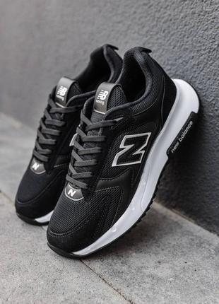 Мужские демисезонные кроссовки в стиле new balance нью беланс комбинированные сетка черно-белые черные весна-лето 40-44 nb183