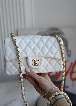 Сумка женская chanel  клатч шанель белый