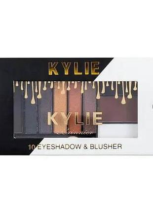 Набор теней для век и бровей kylie eyeshadow blusher