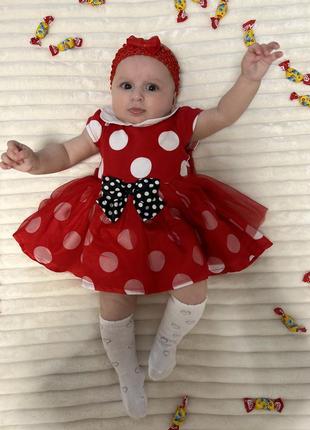 Платье на девочку размер 0-3 месяца1 фото