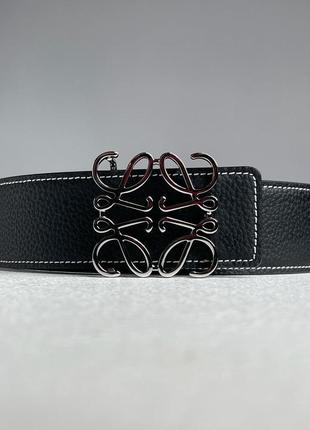 Сумка loewe anagram belt in pebble grain calfskin black/silver (3 фото