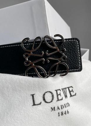 Сумка loewe anagram belt in pebble grain calfskin black/silver (