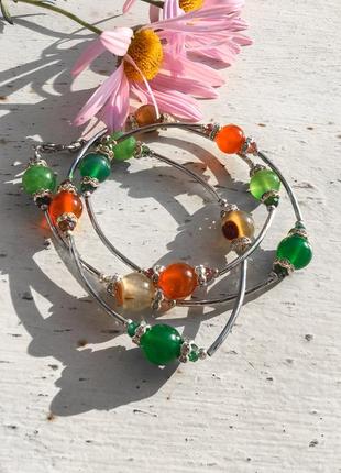 Браслет free wheeling {агат, сердолік}