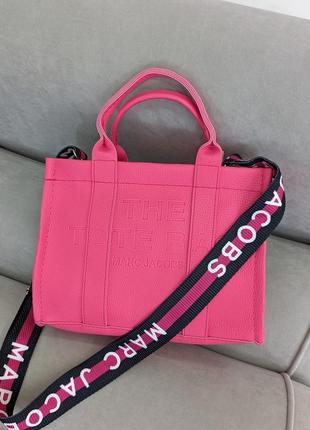 Сумка жіноча марк джейкобс шопер малиновий marc jacobs tote bag великий