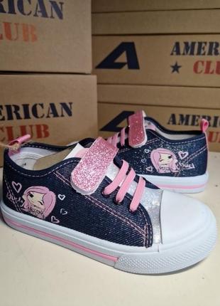 Яркие кеды american club для девочки