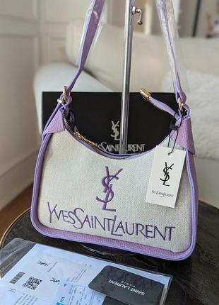 Женская сумка yves saint laurent ysl ив сен лоран багет светло-фиолетовый