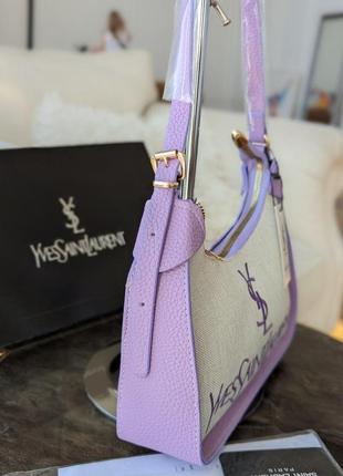 Женская сумка yves saint laurent ysl ив сен лоран багет светло-фиолетовый4 фото