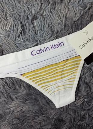 Спортивні стринги calvin klein у смужку трусики бікіні, м'який...