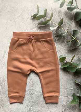Утепленные штаны на флисе george 0-3-6-9-12-18, 1-1,5-2, штанишки пудровые джогеры, лосины