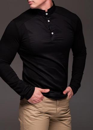 Мужская рубашка, воротник стойка «combo»6 фото