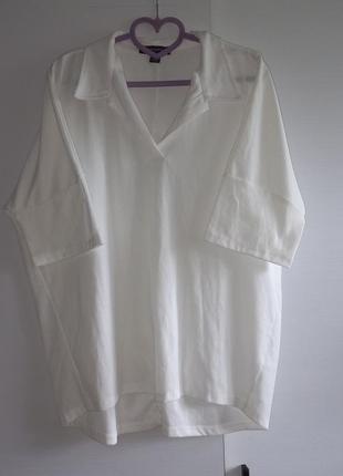 Белая рубашка футболка поло1 фото
