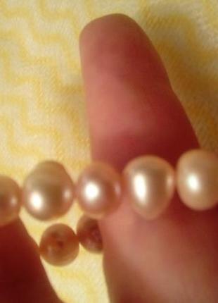 Буси та браслет із натуральних перлів4 фото