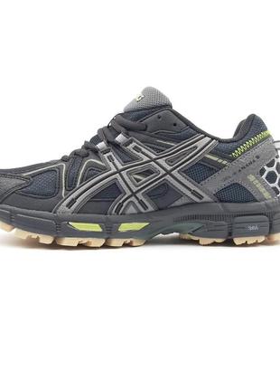 Asics gel kahana 8 темно сірі з салатовим