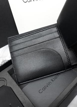 Чоловічий шкіряний гаманець портмоне з брелоком чорний9 фото