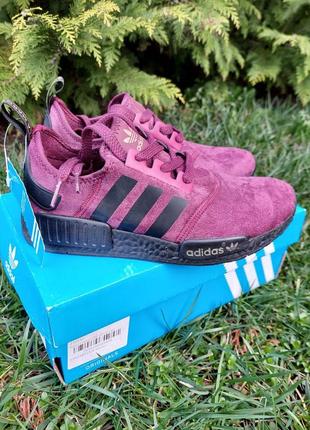 Кросівки adidas nmd runner suede dark red