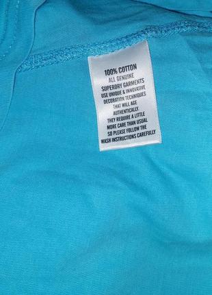 Модна блакитна футболка real superdry trade. mark, made in turkey, блискавичне надсилання5 фото