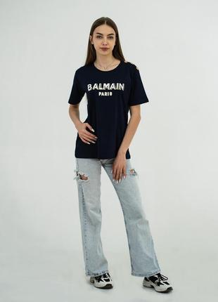 Футболка женская balmain hb-51200 navy blue xxl4 фото