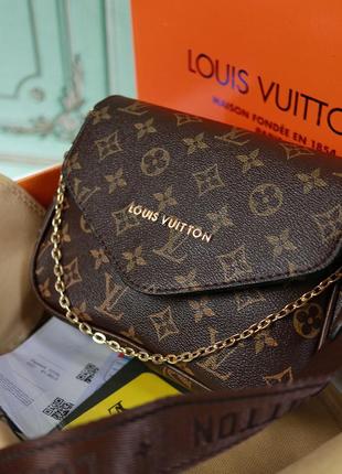 Сумка louis vuitton кросс-боди на цепочке коричневая луи витон 2 в 16 фото