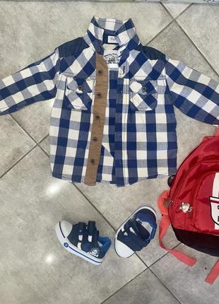 Модна сорочка в клітинку на малюка 12-18 місяців