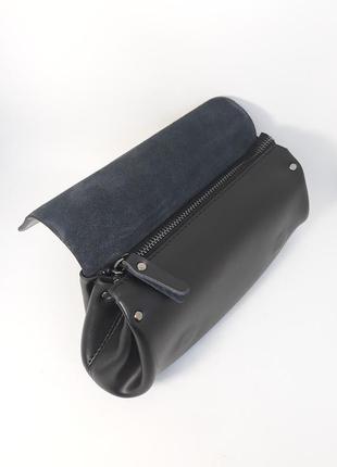 Мужской кожаный кошелек барсетка клатч портмоне черный8 фото