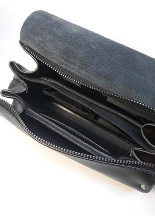 Мужской кожаный кошелек барсетка клатч портмоне черный9 фото