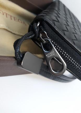 Чоловічий шкіряний гаманець клатч барсетка портмоне чорний7 фото