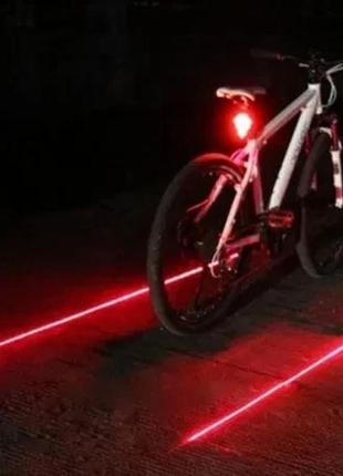 Заднє велогабарит 5 led з лазером на велосипед моргалка ліхтар...