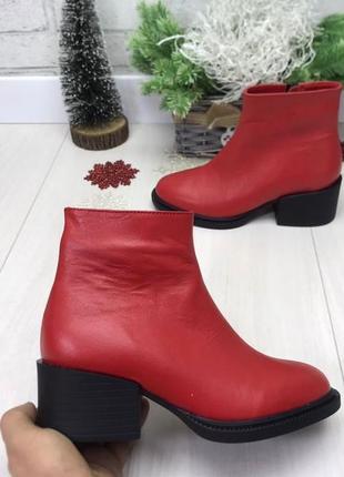 Черевики зима, черевики на підборах, натуральна шкіра