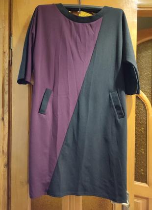 Плаття жіноче, двоколірне, 56-58 розмір2 фото