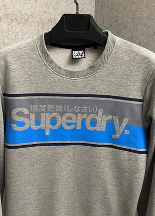 Серый свитшот от бренда superdry3 фото