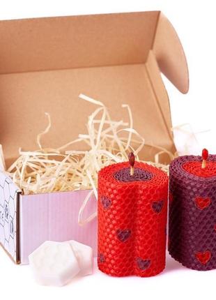 Свечи в форме серца кошерное мыло подарочный набор натуральные свечки из пчелинного воска8 фото