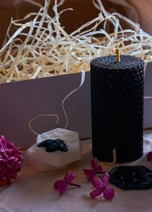 Свічки із вощини веганську кошерне мило подарунковий набір натуральні свічки з бджолиного воску9 фото