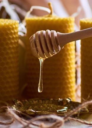 Свічки із вощини веганську кошерне мило подарунковий набір натуральні свічки з бджолиного воску6 фото