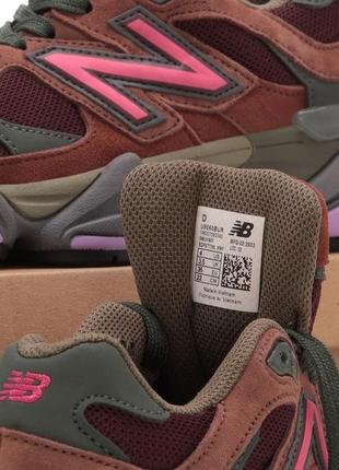 Жіночі замшеві кросівки new balance 9060 black bordo нью беланс 9060 наложка7 фото