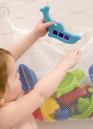 Сітка у ванну для зберігання іграшок на присоску дитяча 45х35 см2 фото