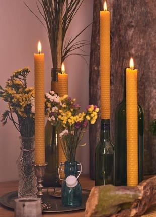 8 натуральних свічок з вощини.подарункові еко набір свічок для будинку і декору3 фото