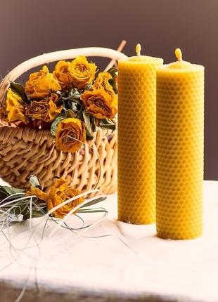 Натуральний медовий набір екологічно чистих свічок з бджолиного воску3 фото