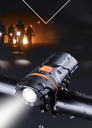 Велосипедний ліхтар ht-205 з датчиком світла usb фара вело вел...