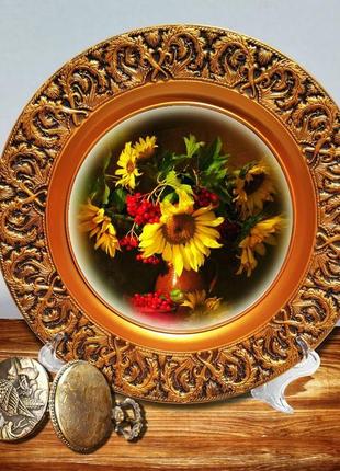 Декоративная тарелка цветы4 фото