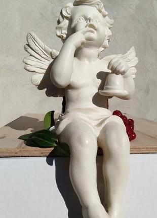 Фигурки ангелов ангел с колокольчиком ангел сидячий гипсовые фигурки ангелов статуэтки ангелов1 фото
