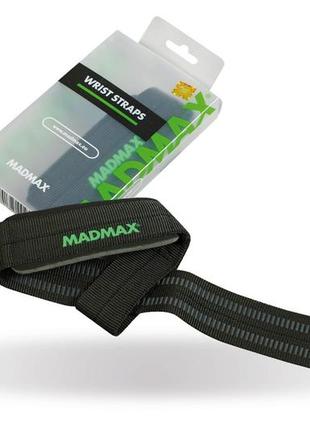 Лямки для тяги madmax mfa-269 non slide & slip wrist straps black2 фото