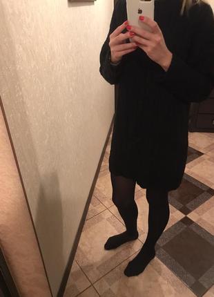 Чорне в'язане плаття - туніка